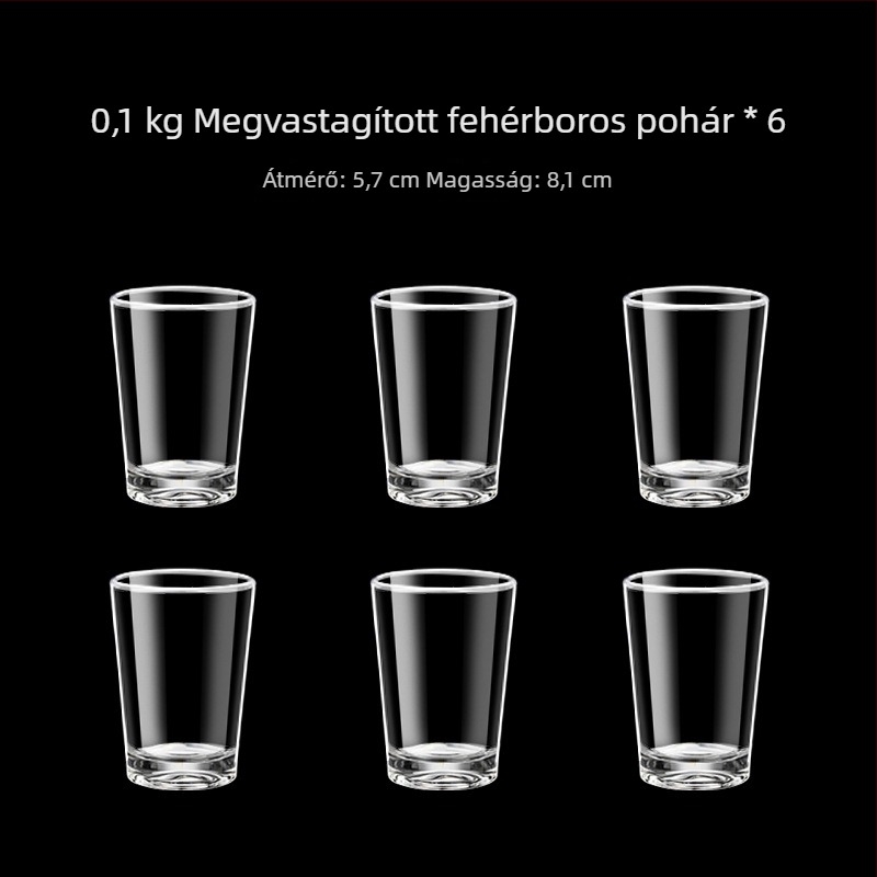 Mérőjelzéses üvegpohár-szett, egyenes oldalú, otthoni használatra, kapacitás 1–100 ml