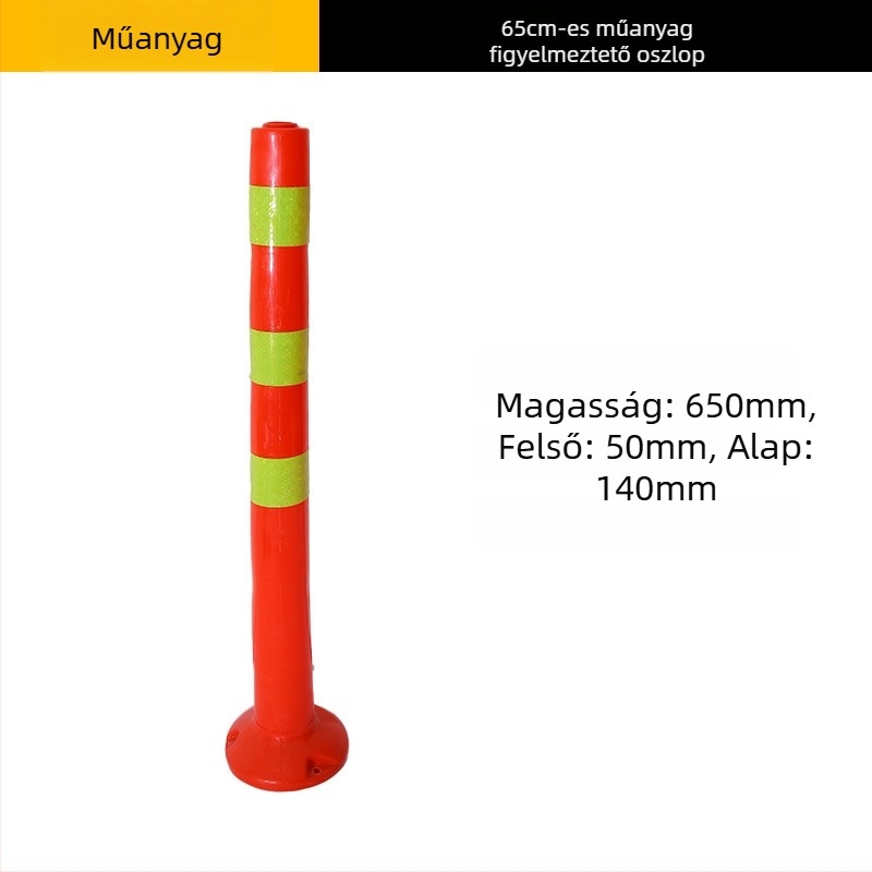 75 cm műanyag figyelmeztető oszlop, rugalmas elválasztó oszlop, fényvisszaverő ütközés elleni parkolási korlát