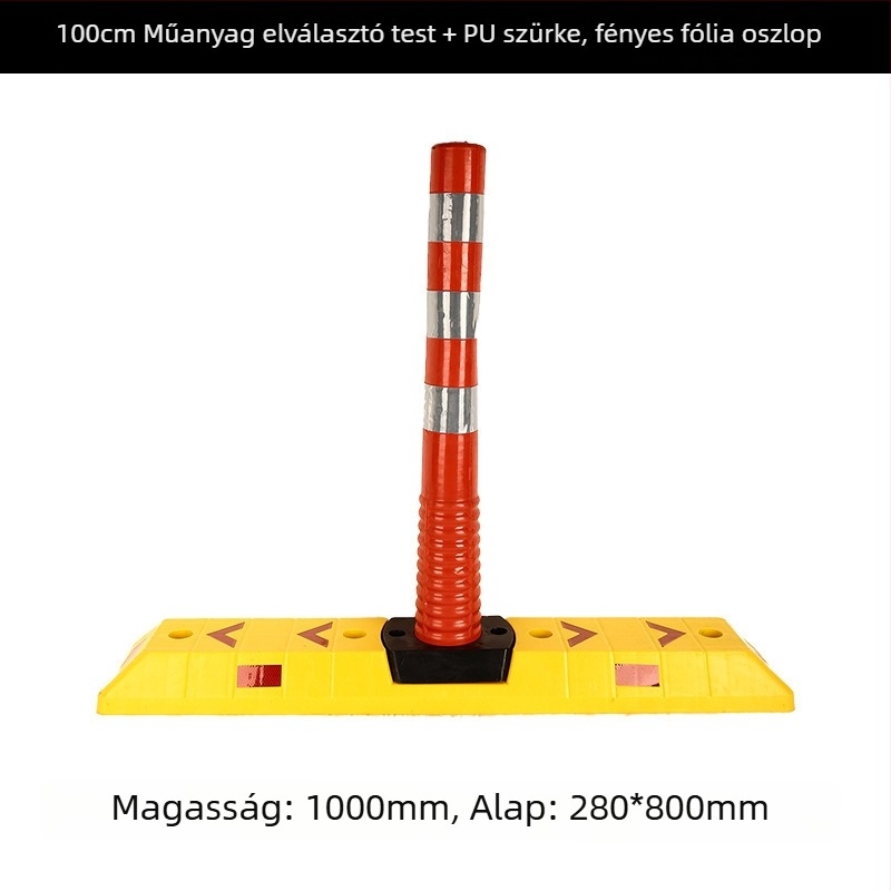 75 cm műanyag figyelmeztető oszlop, rugalmas elválasztó oszlop, fényvisszaverő ütközés elleni parkolási korlát