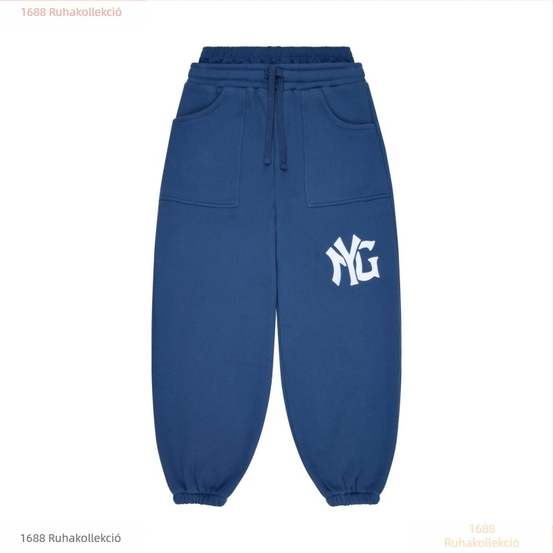 Y2K hímzett laza szabású kapucnis pulóver és hozzáillő joggingnadrággal, két részes szett, vintage streetwear-stílus