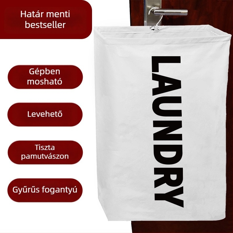 Függő ruhaszárító kosár 100% pamut vászonból, forgó kivitelű, levehető, mosható belsővel