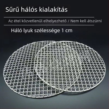 Nagy grillháló szénhez, egyszer használatos, tisztítás nélkül, koreai stílusú kör grillháló teázáshoz és grillezéshez