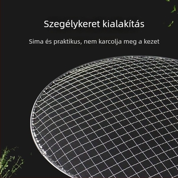 Nagy grillháló szénhez, egyszer használatos, tisztítás nélkül, koreai stílusú kör grillháló teázáshoz és grillezéshez
