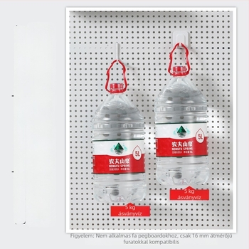 16 mm-es lyukú pegboardhez speciális kiegészítő horog – írószertartó, asztali tárolás, DIY dekoratív kiállító polc