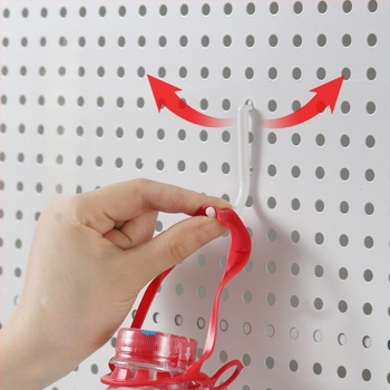 16 mm-es lyukú pegboardhez speciális kiegészítő horog – írószertartó, asztali tárolás, DIY dekoratív kiállító polc