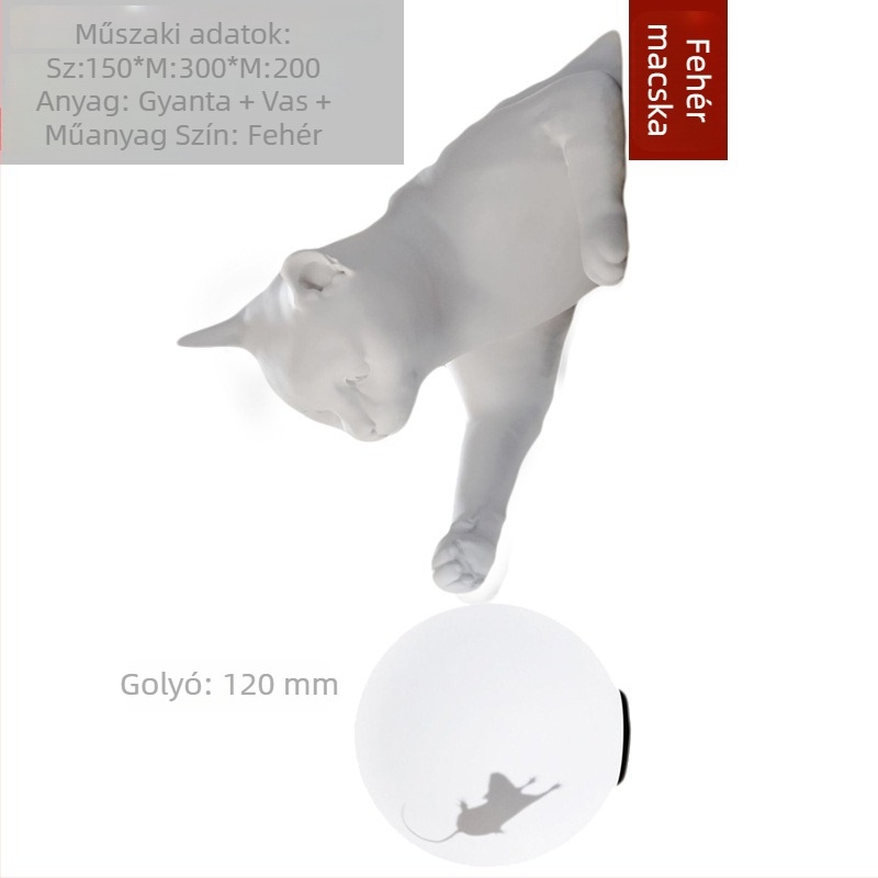 Északi tervezésű macska és egér asztali- és falikar, kézzel készített, karikatúra művészet