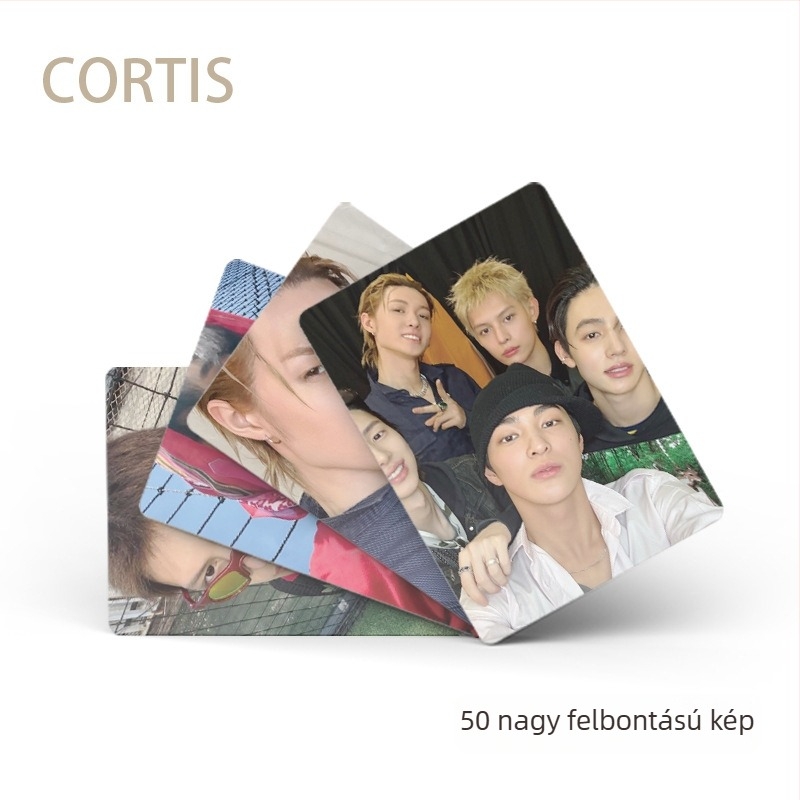 CORTIS Mini Kártya Posta Postai – Laser Lomo kiadás Koreai sztárokkal Zhao Yufan, Kim Joo-Hoon, Eom Seong-Hyun