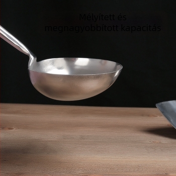 Eagle Mouth rozsdamentes acél spatula fából készült nyéllel, égési sérülés elleni kialakítás, professzionális konyhákhoz