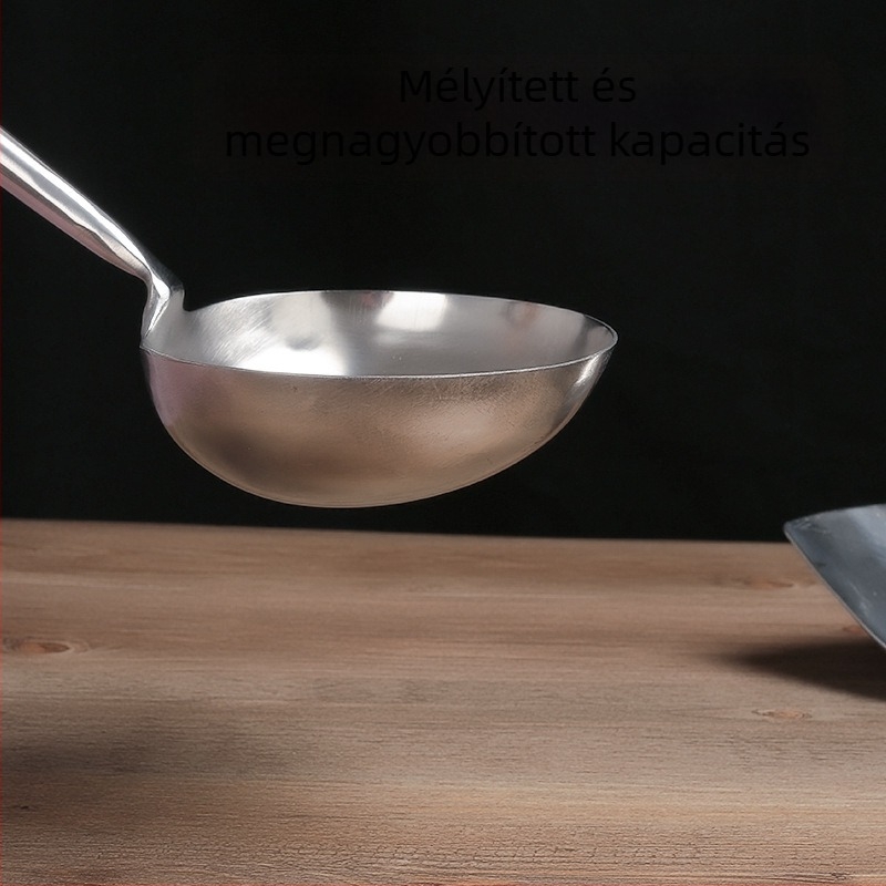 Eagle Mouth rozsdamentes acél spatula fából készült nyéllel, égési sérülés elleni kialakítás, professzionális konyhákhoz