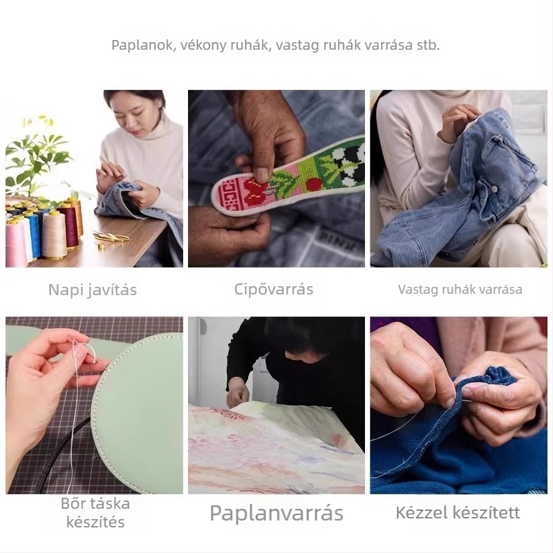 Nagy szemű kézi varrótű és szálhúzóval, vast tű quilt-hez, otthoni használatra