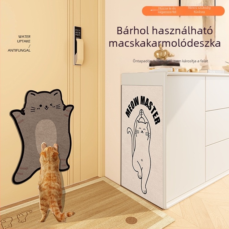 Falihoz rögzíthető macska karmoló párna ajtókhoz és bútorokhoz, nagy méretű, kopásálló védelem