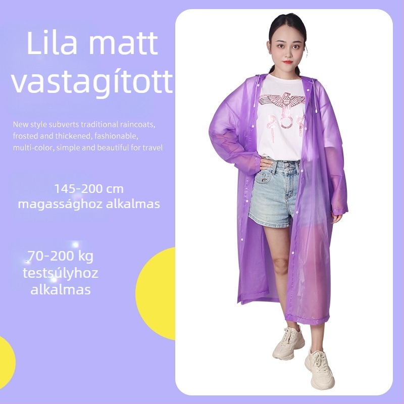 Egyszer használatos EVA esőkabát felnőtteknek, vastag 100–140 g, hosszú egyrészes poncho, hordozható koncertekhez és raftinghoz