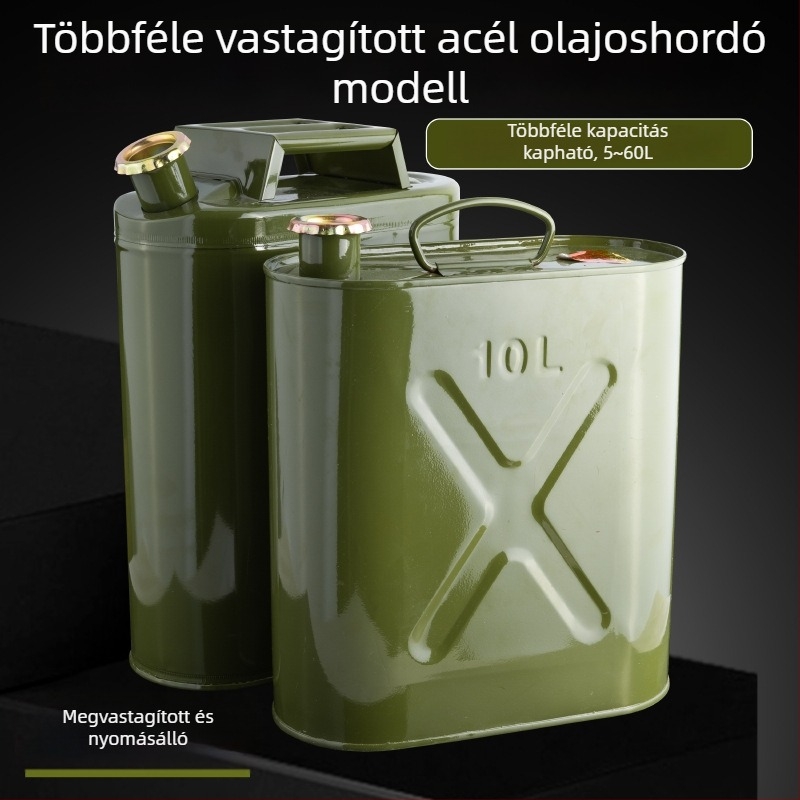Megvastított vas tüzelőanyag-tartály, benzinkanál 50 L és 30 L, hordozható dízel kanna, vas tartály, autó üzemanyag-tartaléktartály