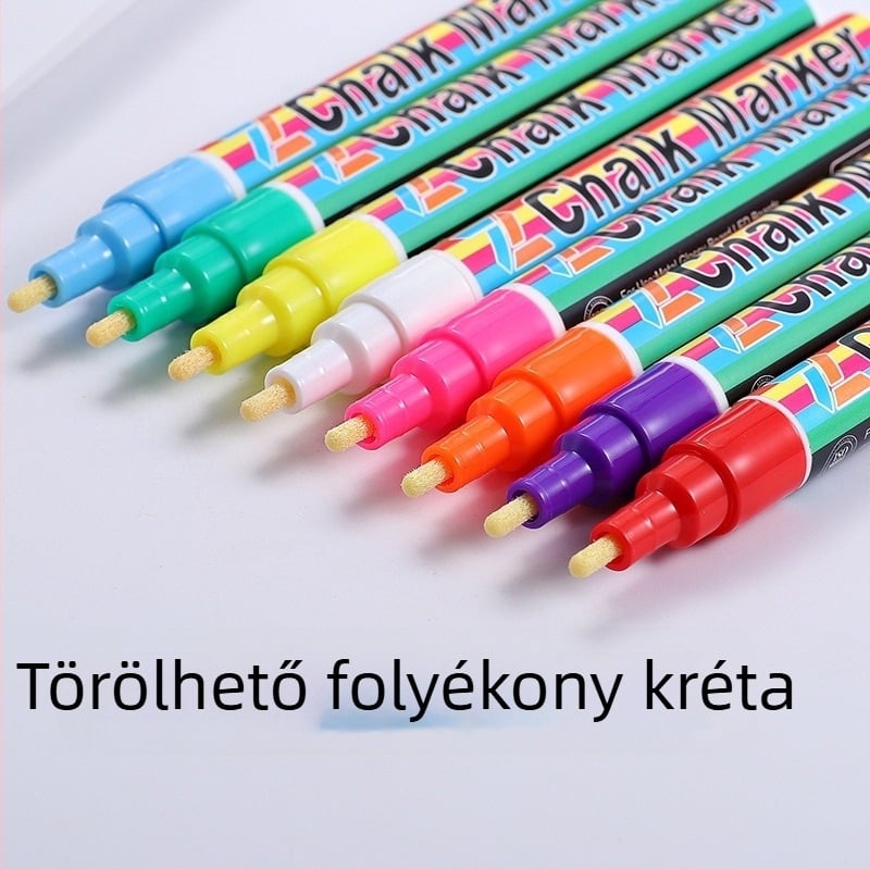 Kétoldalas radírozható folyékony krétamarker fehér táblára, üveghez és művészethez