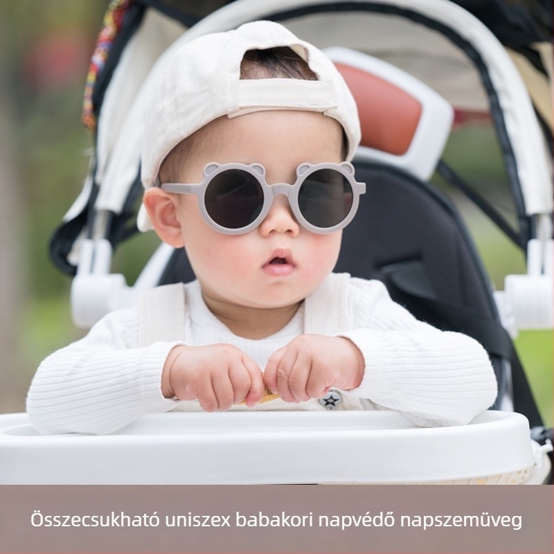 Összecsukható gyermek napszemüveg UV400, kerek keret, uniszex