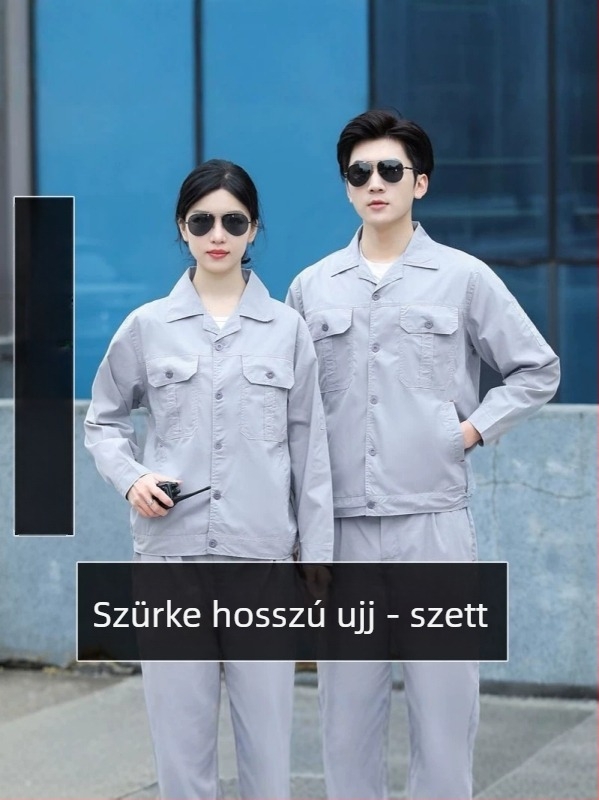 Nyári könnyű munkaruha készlet gyárak/üzemi környezetbe, lélegző, tartós, foltálló, férfiak és nők számára, testreszabható