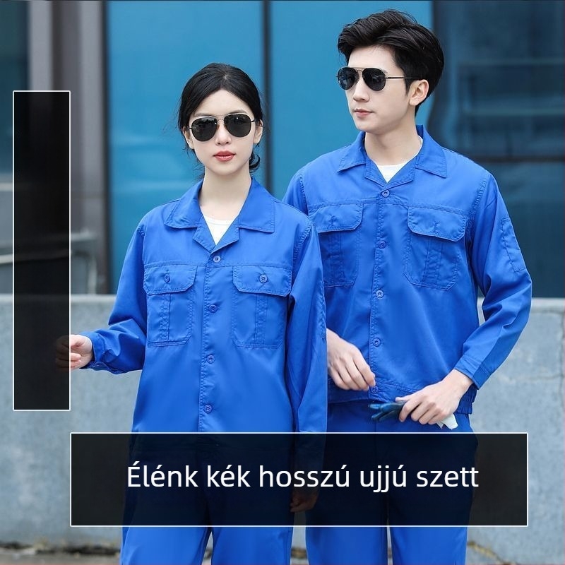 Nyári könnyű munkaruha készlet gyárak/üzemi környezetbe, lélegző, tartós, foltálló, férfiak és nők számára, testreszabható