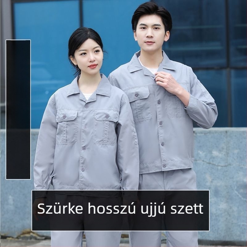 Nyári könnyű munkaruha készlet gyárak/üzemi környezetbe, lélegző, tartós, foltálló, férfiak és nők számára, testreszabható