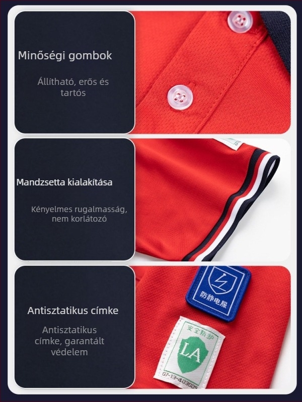Férfi anti-sztatikus munkaruha póló, nyárra