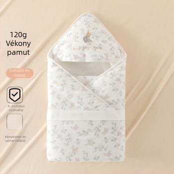 Újszülött ölelőkendő pléd, 120 g, 100% pamut, állatmintás