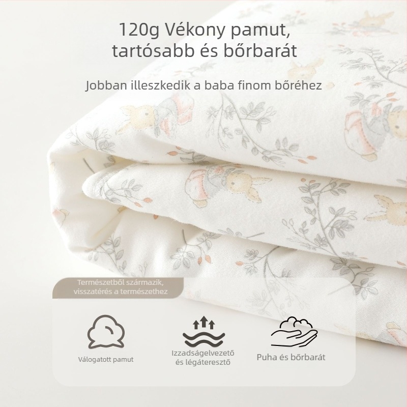 Újszülött ölelőkendő pléd, 120 g, 100% pamut, állatmintás