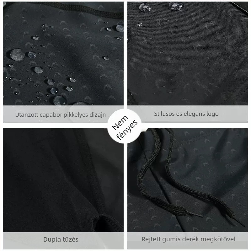 Férfi uszónadrág Sharkskin mintával, laza szabás, gyorsan száradó, fürdőhöz és gyógyfürdőkbe