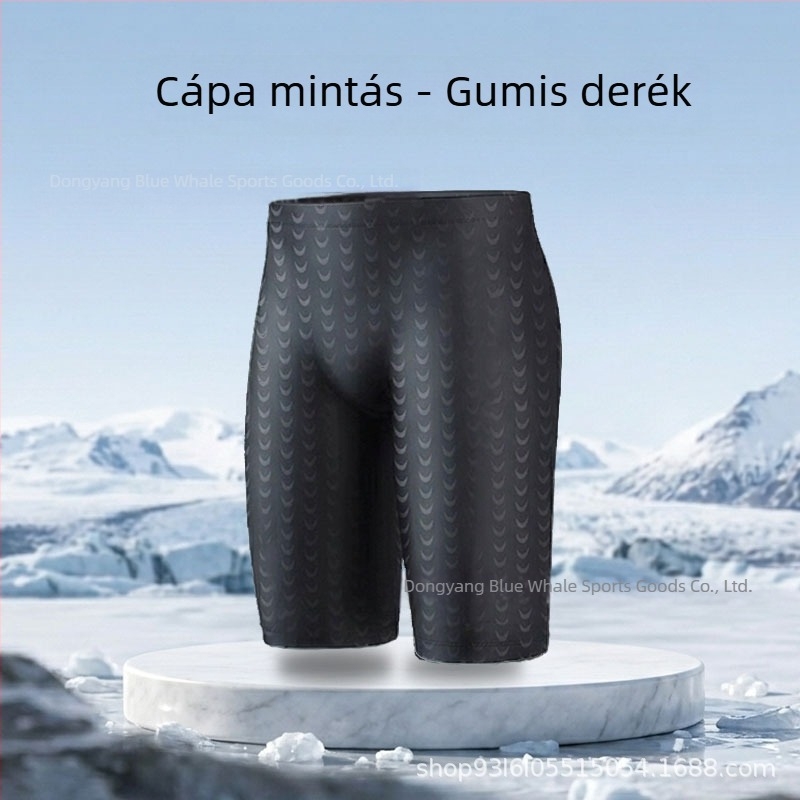 Férfi uszónadrág Sharkskin mintával, laza szabás, gyorsan száradó, fürdőhöz és gyógyfürdőkbe