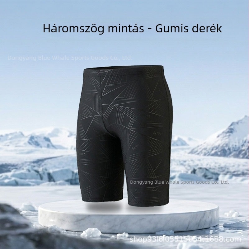 Férfi uszónadrág Sharkskin mintával, laza szabás, gyorsan száradó, fürdőhöz és gyógyfürdőkbe