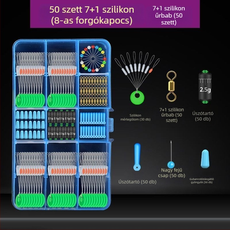 Szilikon Space Bean készlet — teljes készlet graduált ólom súlyokkal, fő zsinór és kis kiegészítők