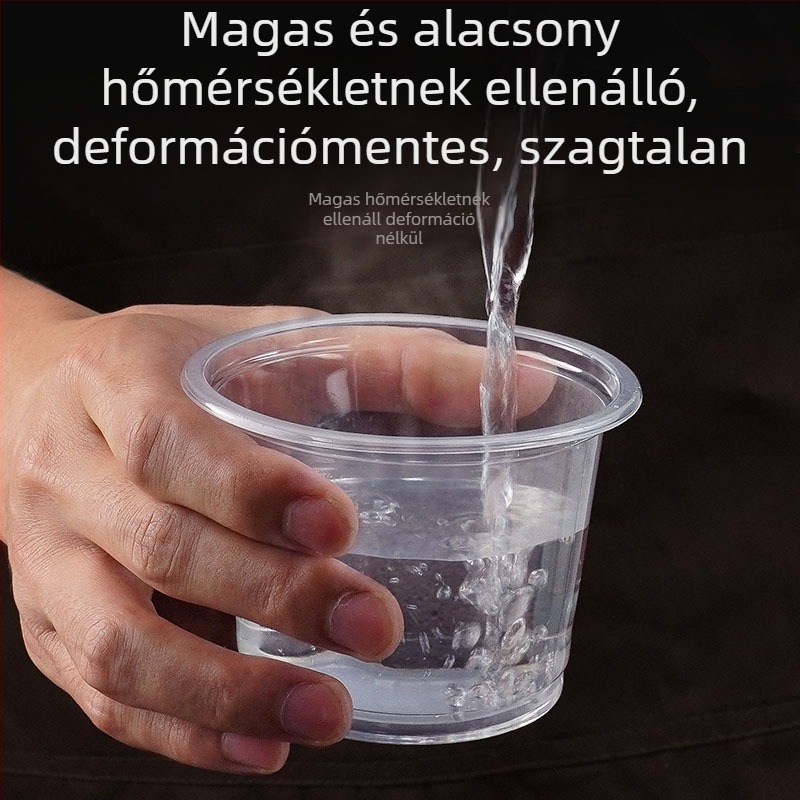 Egyszer használatos leveses pohár ételrendeléshez tetővel, szivárgásmentes, 250 ml/300 ml