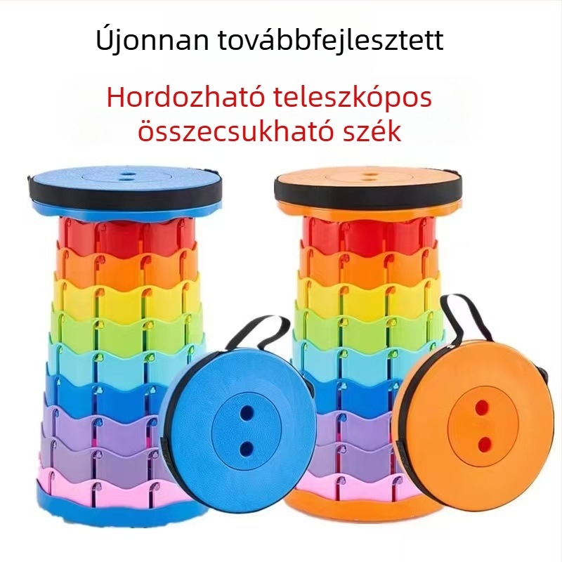 Összecsukható kültéri, hordozható, állítható teleszkópos műanyag szék kempingezéshez