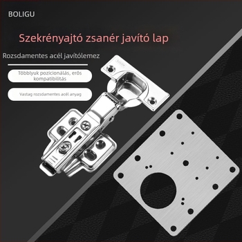 Rozsdamentes acél szekrényajtó zsanér javító lemez