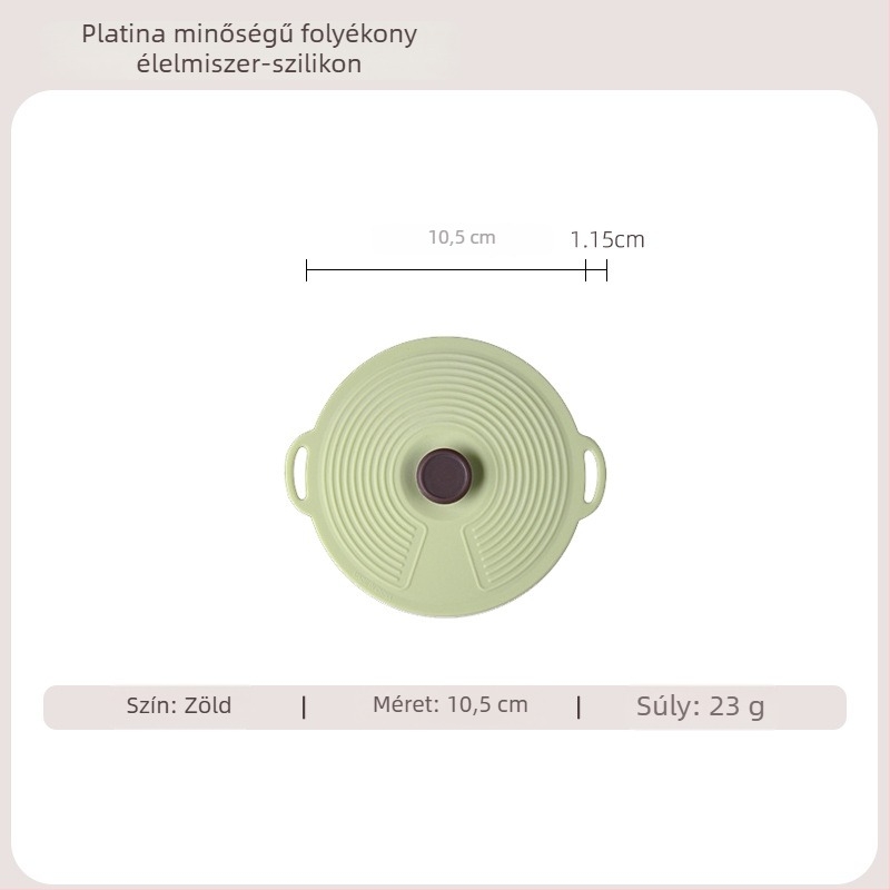 Élelmiszer-minőségű szilikon fedő, univerzális edényekhez, mikróhoz alkalmas, ellenáll a hőnek és hidegnek, frissen tartja az ételeket, porálló tömítőfedél