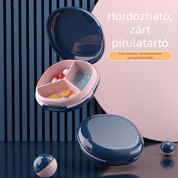 Átlátszó mini gyógyszeres doboz több rekesszel, hordozható otthoni és utazási használatra