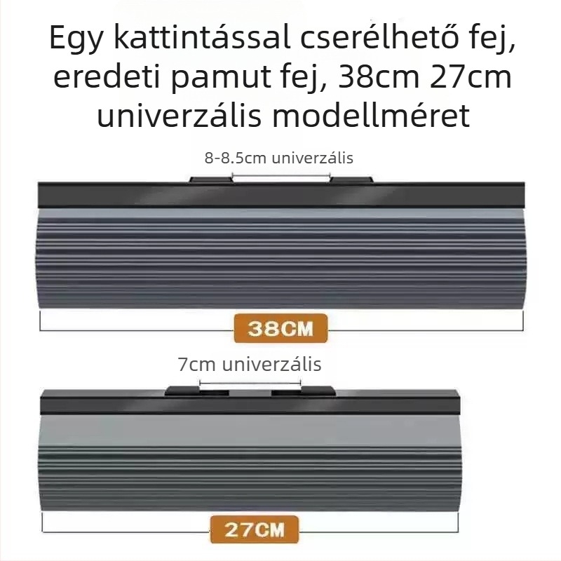 Szivacs felmosó cserélhető fej, vastagabb nedvszívó PVA, 27–38 cm, univerzális görgős felmosó