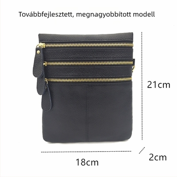 Női váll- és crossbody táska valódi bőrből, tárcával és telefontartóval, kreatív mindennapi viselet
