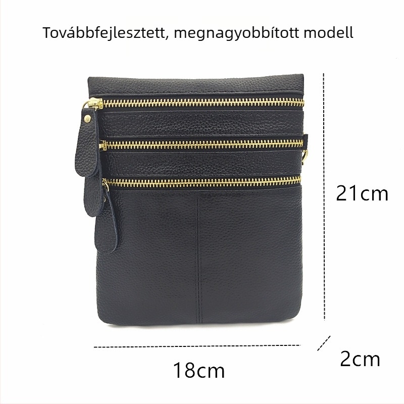 Női váll- és crossbody táska valódi bőrből, tárcával és telefontartóval, kreatív mindennapi viselet