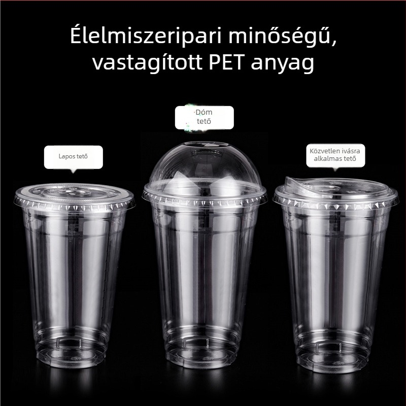 Egyszer használatos teás pohárfedél PET, félköríves fedél 90 mm, sík fedél 95 mm, íves fedél 95 mm, kávéfede, közvetlen ivófedél 98 mm, gömb alakú fedél