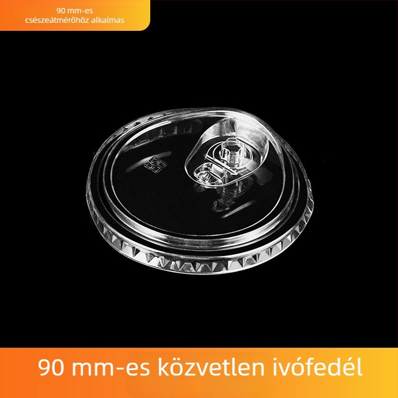 Egyszer használatos teás pohárfedél PET, félköríves fedél 90 mm, sík fedél 95 mm, íves fedél 95 mm, kávéfede, közvetlen ivófedél 98 mm, gömb alakú fedél