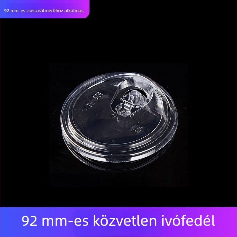 Egyszer használatos teás pohárfedél PET, félköríves fedél 90 mm, sík fedél 95 mm, íves fedél 95 mm, kávéfede, közvetlen ivófedél 98 mm, gömb alakú fedél