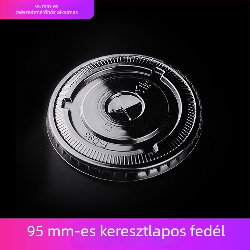 Egyszer használatos teás pohárfedél PET, félköríves fedél 90 mm, sík fedél 95 mm, íves fedél 95 mm, kávéfede, közvetlen ivófedél 98 mm, gömb alakú fedél