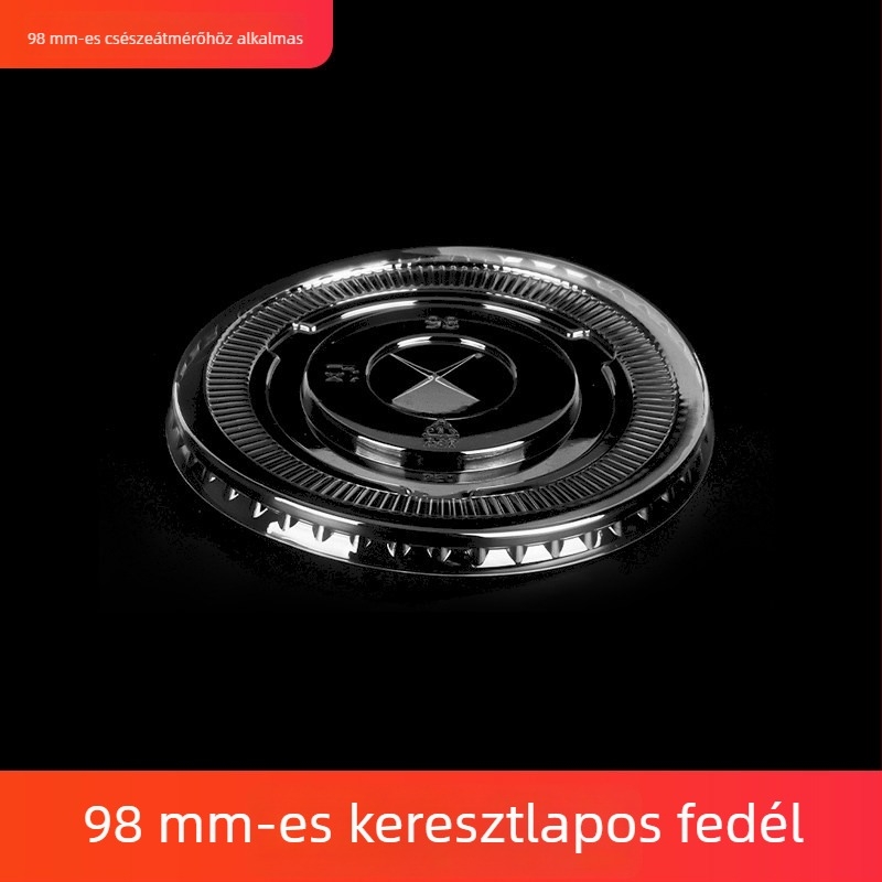 Egyszer használatos teás pohárfedél PET, félköríves fedél 90 mm, sík fedél 95 mm, íves fedél 95 mm, kávéfede, közvetlen ivófedél 98 mm, gömb alakú fedél
