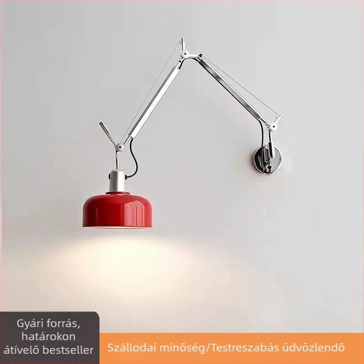 Memphis Vintage kihúzható, forgatható falikar, éjjeliolvasó lámpa, hálószoba retró francia stílusban, állítható