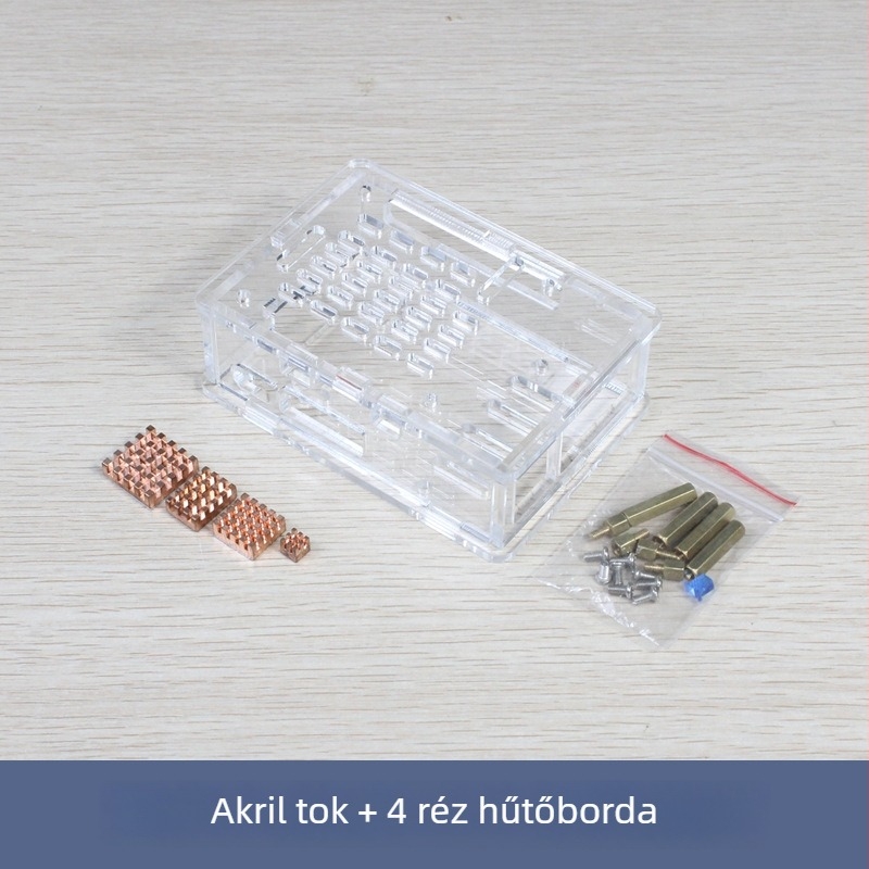 Raspberry Pi 5. generációs akril hűtőház, kompatibilis az Active Cooler radiátorral