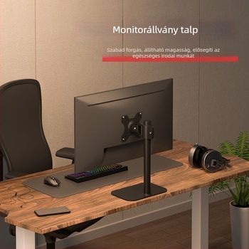 Asztali monitorállvány, állítható magasságú és forgatható, univerzális 19–32 hüvelykes monitorokhoz