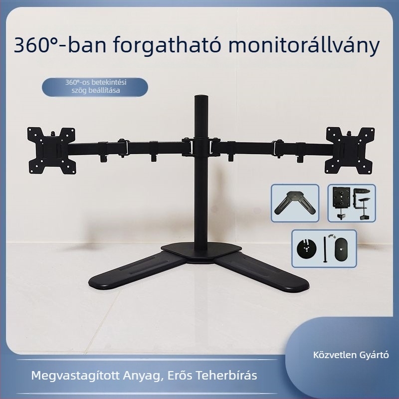 Forgatható monitorállvány mechanikus karral, állítható, vastag stabil alap, nagy teherbírás