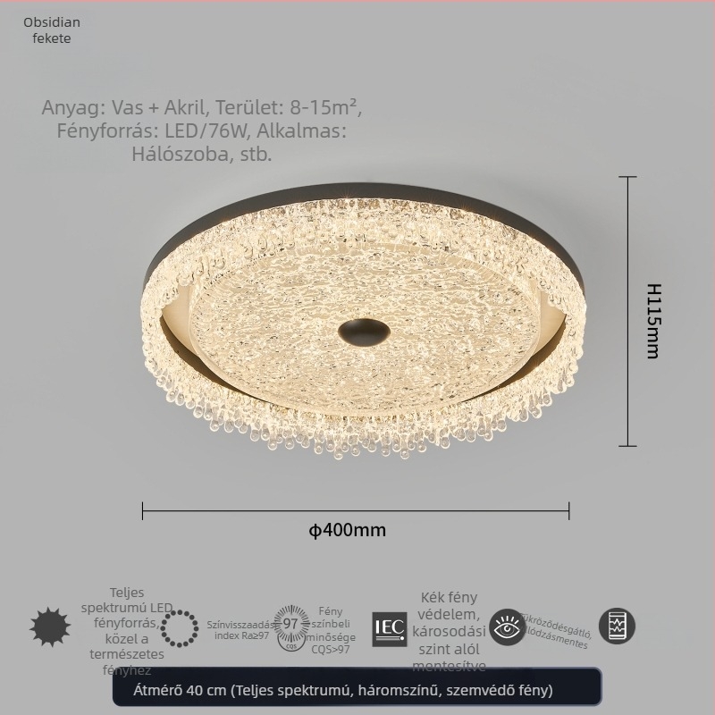 Használt LED mennyezeti lámpa hálószobába, kör alakú, ultra vékony, modern minimalist design, szemvédő fény