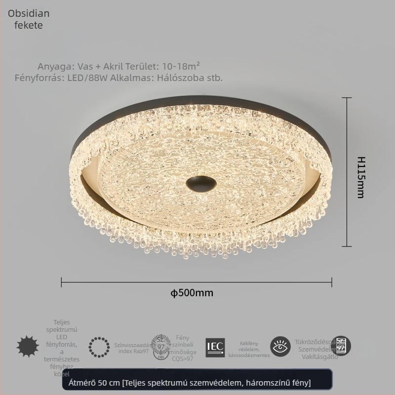 Használt LED mennyezeti lámpa hálószobába, kör alakú, ultra vékony, modern minimalist design, szemvédő fény