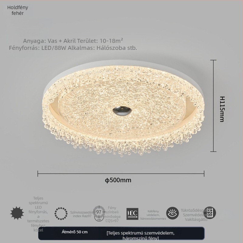Használt LED mennyezeti lámpa hálószobába, kör alakú, ultra vékony, modern minimalist design, szemvédő fény