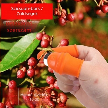 Többcélú konyhai betakarító eszköz paprika, zöldségek és babok számára, hüvelykujj-késsel